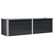 Fioriere | Cassetta per fiori | Letto Rialzato Giardino Antracite 160x40x45 cm Acciaio Zincato