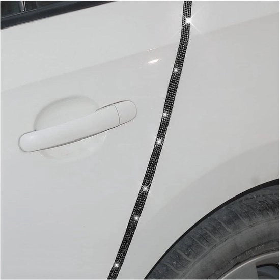 4 pezzi di adesivi con diamanti bling per la protezione delle portiere auto - bordi esterni delle portiere - protezione contro graffi - nero.