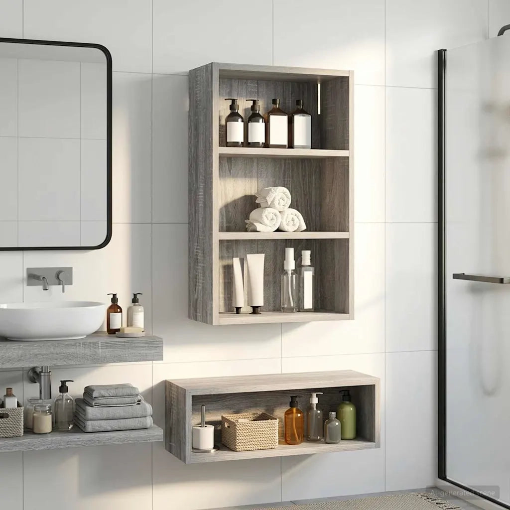 Armadio da bagno a muro Sonoma grigia 40 x 16 x 62,5 cm 889372