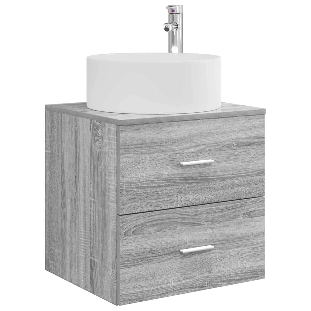Set di mobili per il bagno 3 pz Sonoma grigio 3405944