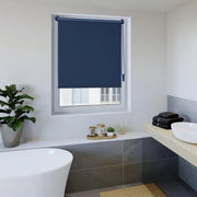 Gordiglio di oscuramento, tenda termoriflettente, 85 x 130 cm, blu scuro, senza forature, con la stessa finitura, Oeko-Tex Standard 100, protezione dall'intrusione, chiusura solare, fissaggio Klemmfix per finestre e porte