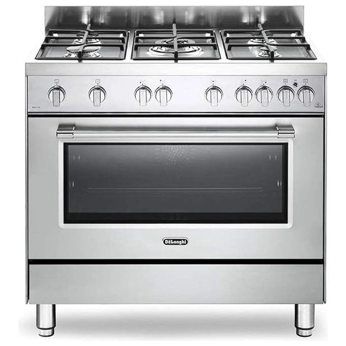 De'Longhi FGVX 96 SG Cucina a Gas Forno a Gas Ventilato 5 Fuochi 115 L Classe A (90x60 cm) colore Nero