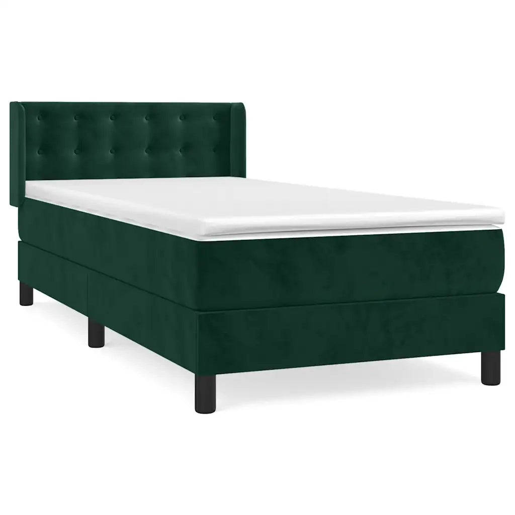 Giroletto a Molle con Materasso Verde Scuro 100x200 cm Velluto 3131186
