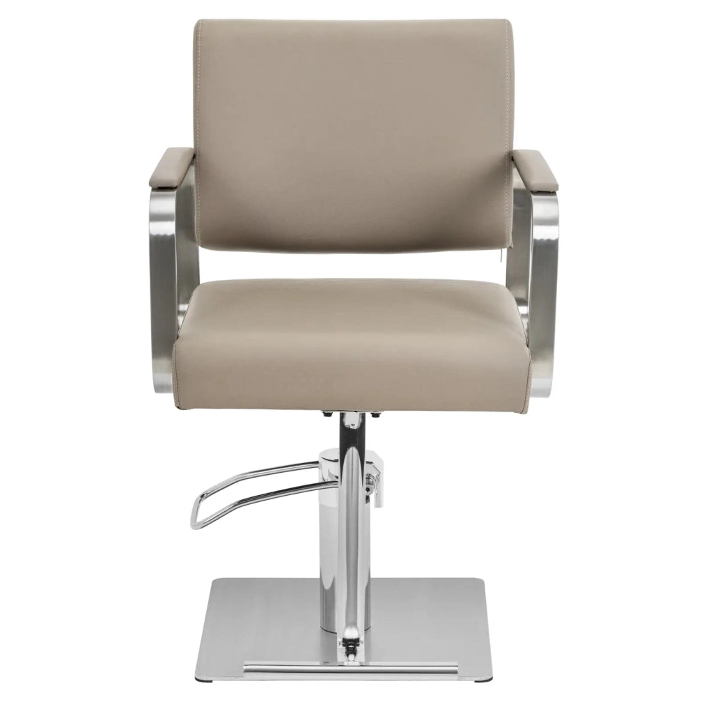 Poltrona da parrucchiere con poggiapiedi 92 x 61 x 87 cm 200 kg beige argento 14_0008968