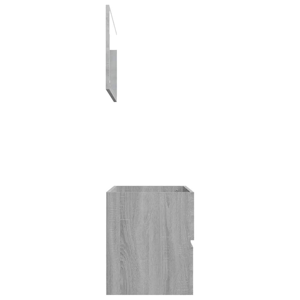 Set Mobili da Bagno | Armadio da bagno 2 pz Grigio Sonoma in Legno Multistrato