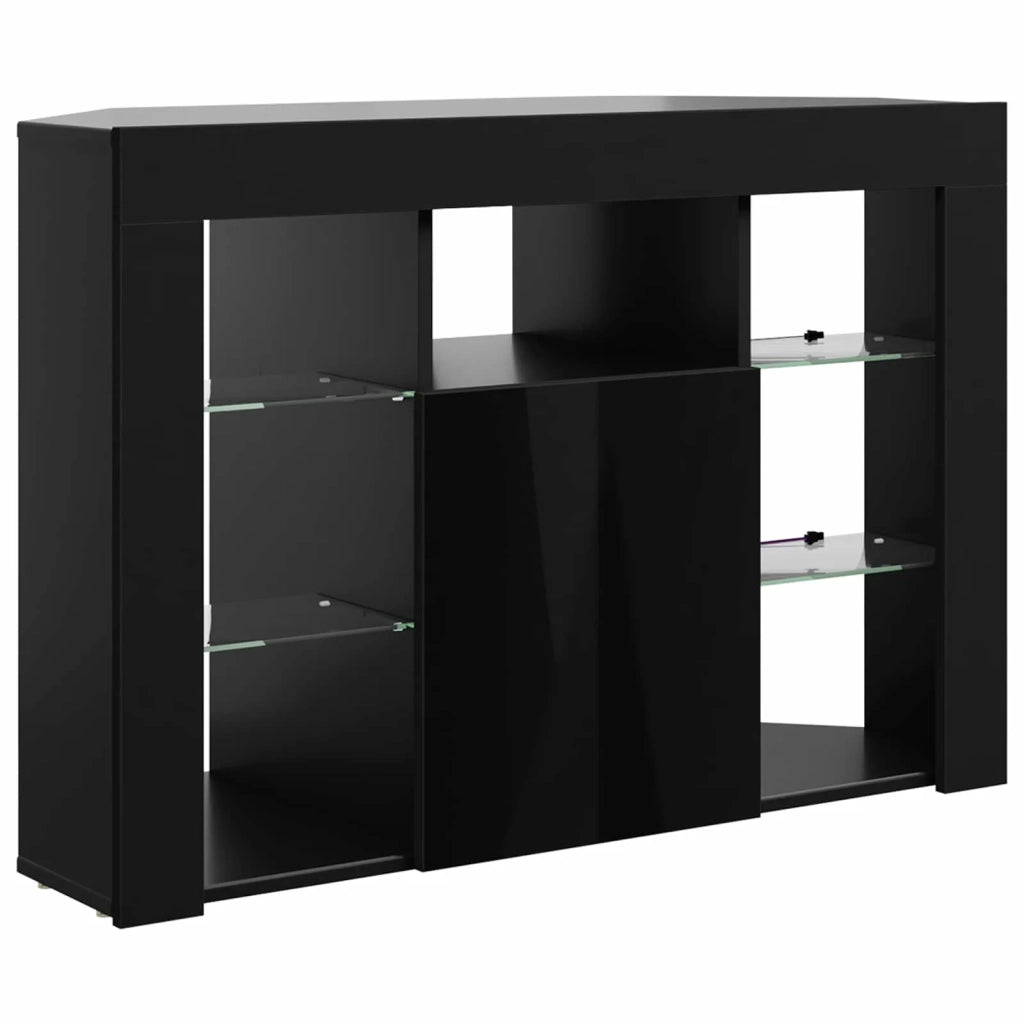 Mobile TV LED Angolare 100x40x68cm Nero Legno ingegnerizzato 889786