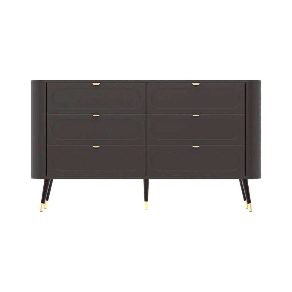 Lapaseso, Cassettiera 6 Cassetti, 138x40x80h cm Nero Antracite