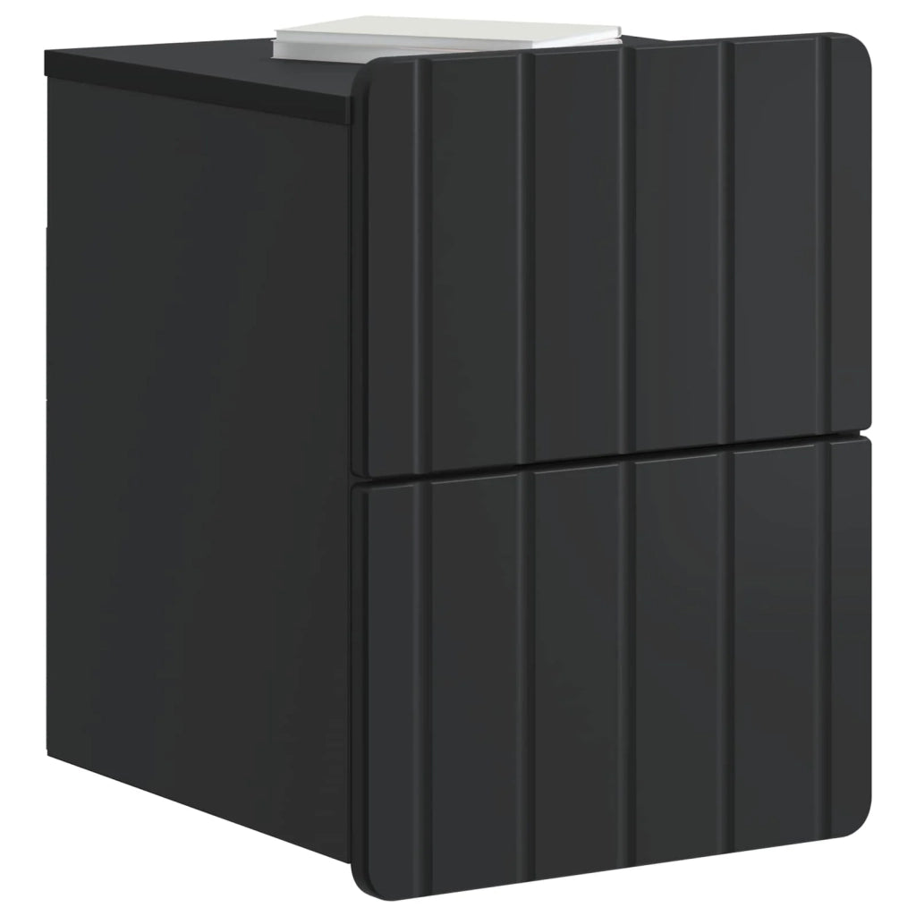 Mobiletto da notte a muro con cassetto Nero 33 x 34,5 x 43 cm