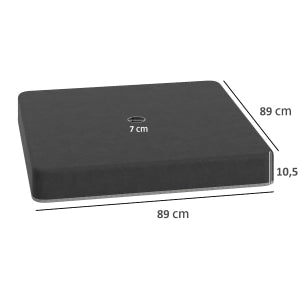 Base zavorrata per ombrellone da esterno, riempibile con sabbia, plastica, nero, 89 x 89 x 10,5 cm