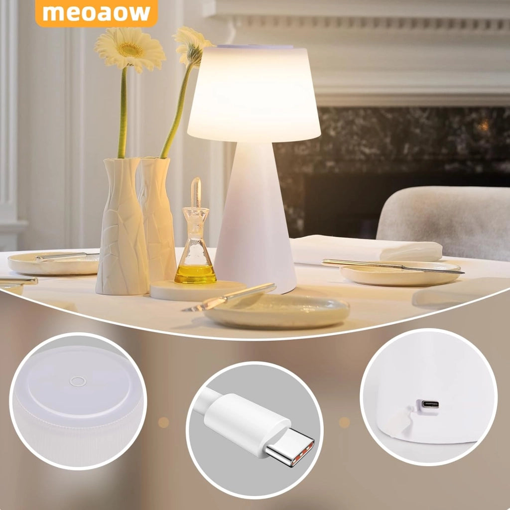 ZMH Lampada da tavolo LED wireless 3600mAh batteria dimmerabile moderna per soggiorno