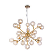 Maytoni Lampadario contemporaneo Dallas 24 luci G9 oro metallo diffusori vetro ambra