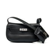 Borsa a tracolla multifunzionale da donna Moove Kelly Mini in vera pelle, colore nero.