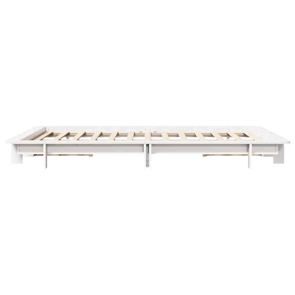 Letto senza Materasso Bianco 120x200 cm Legno Massello di Pino 850663