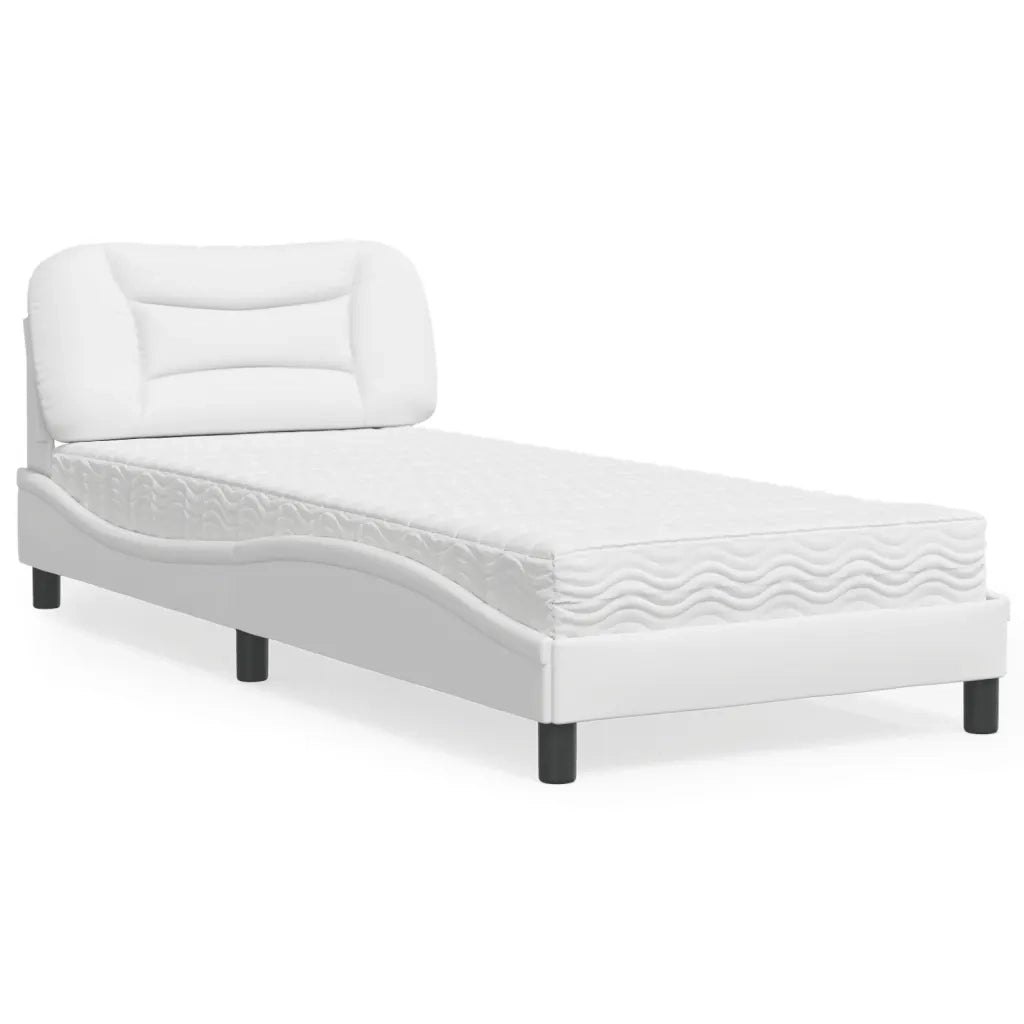 Letto con Materasso Hvar Bianco 80x200 cm in Similpelle 3208683