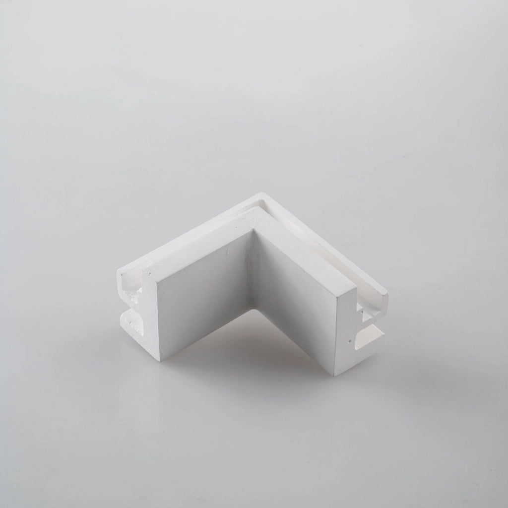 CONNESSIONE MONO ANGOLARE BIANCA CON PROFILO DI ALLUMINIO E DIFFUSORE OPALE 10X6,5CM