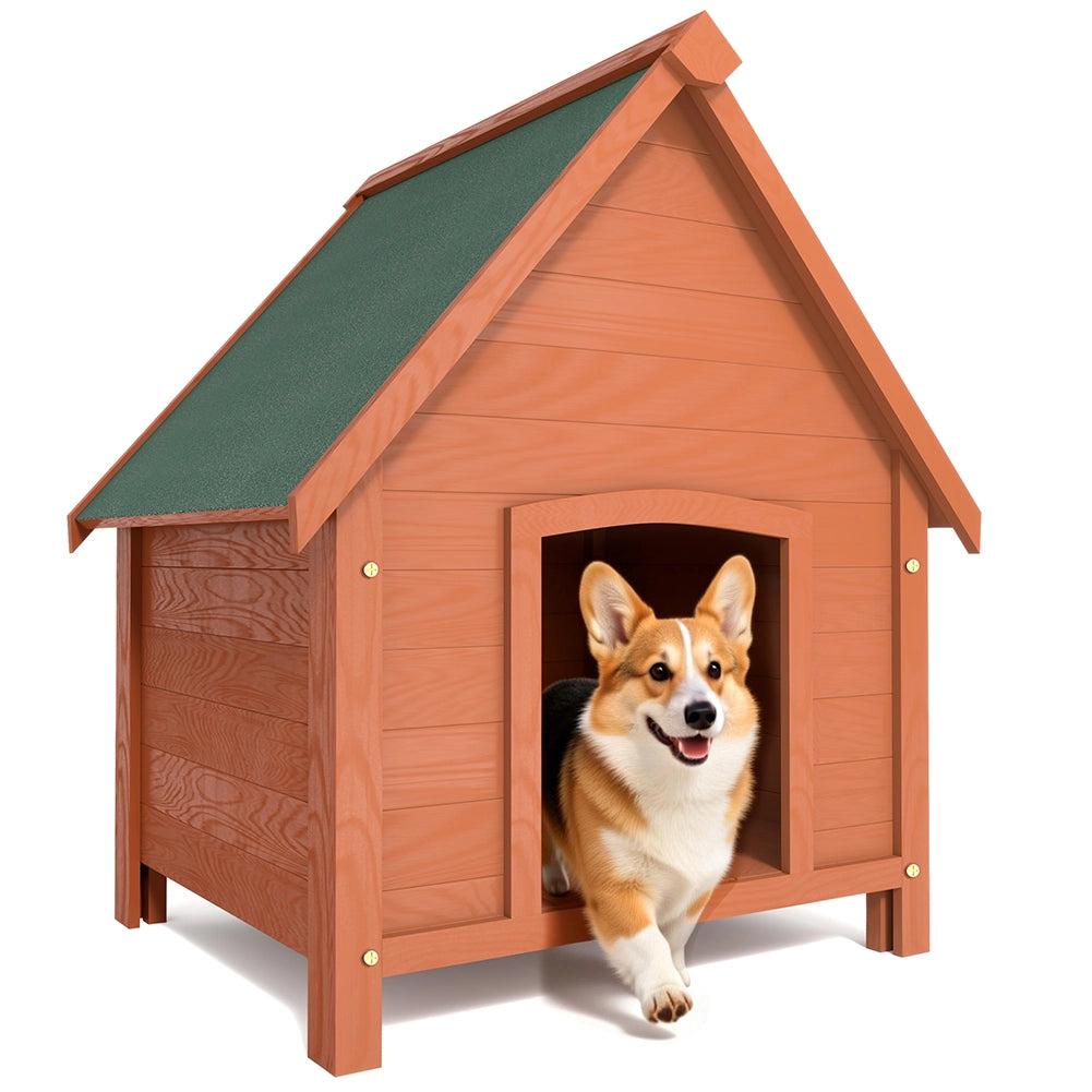 Cuccia per Cani da Esterno 71x62,5x85cm con Tetto Apribile in Legno di Cipresso