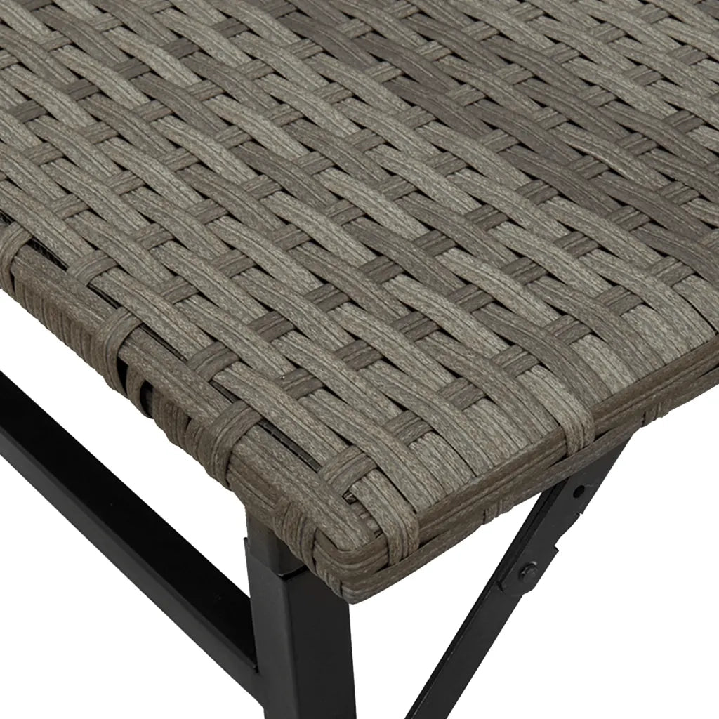 Set da Pranzo da Giardino Pieghevole 5 pz Grigio in Polyrattan