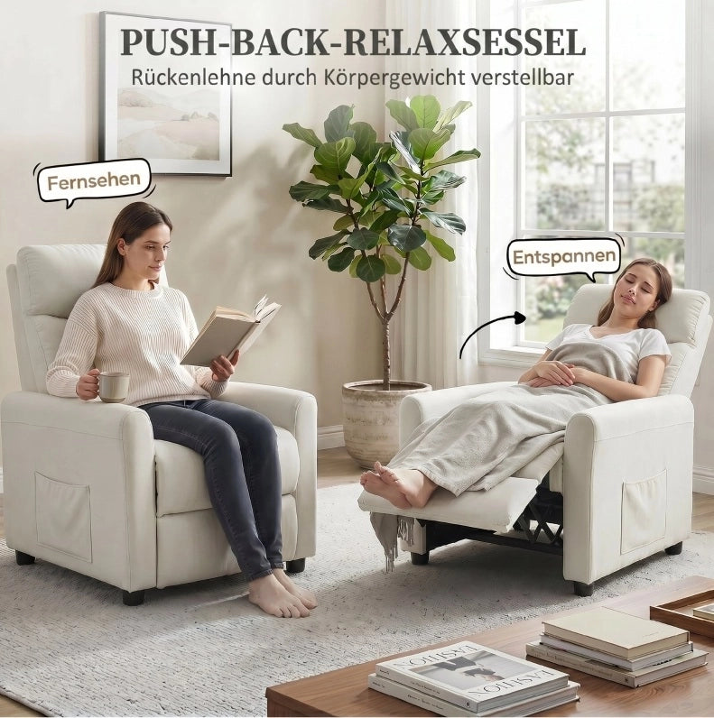 Poltrona relax reclinabile 145° con molle insacchettate