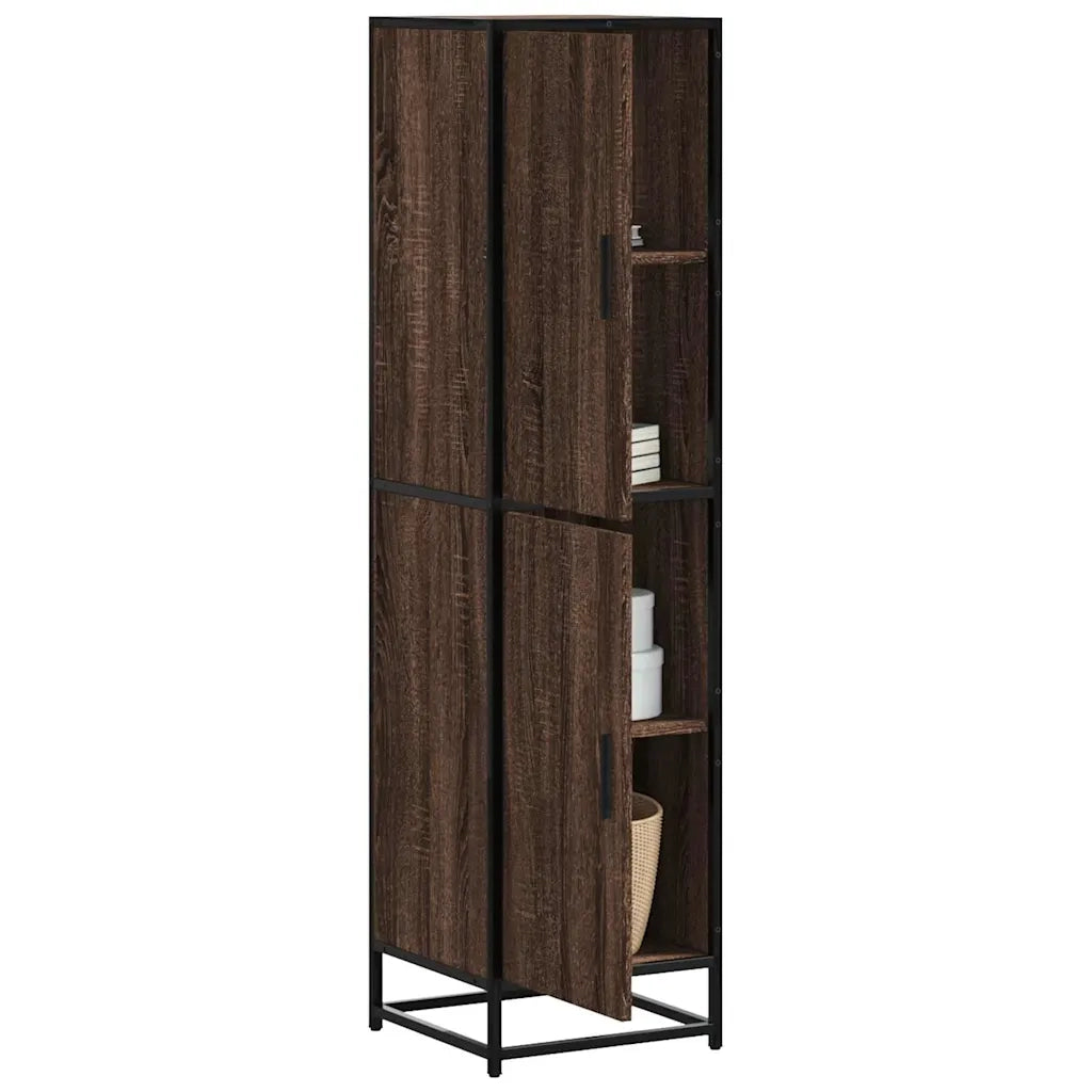 Credenza Rovere Marrone 35,5x35x139cm Legno Multistrato Metallo