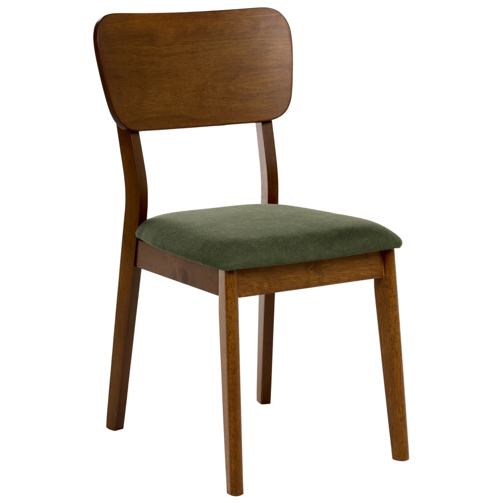 Set di 2 sedie da pranzo Sedute e schienali in poliestere imbottiti in gomma con struttura in legno Stile retrò Sala da pranzo Marrone chiaro