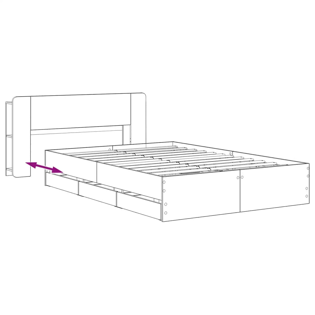 Struttura del letto con stoccaggio e testata Rovere Artigianale 3445809