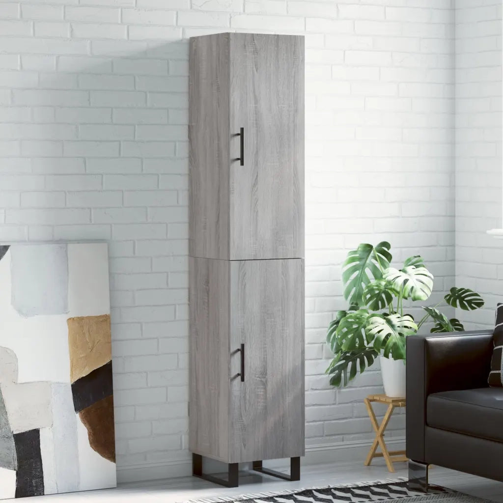 Credenza | Madia | Buffet da pranzo | Armadio da pranzo Grigio Sonoma 34,5x34x180 cm in Legno Multistrato