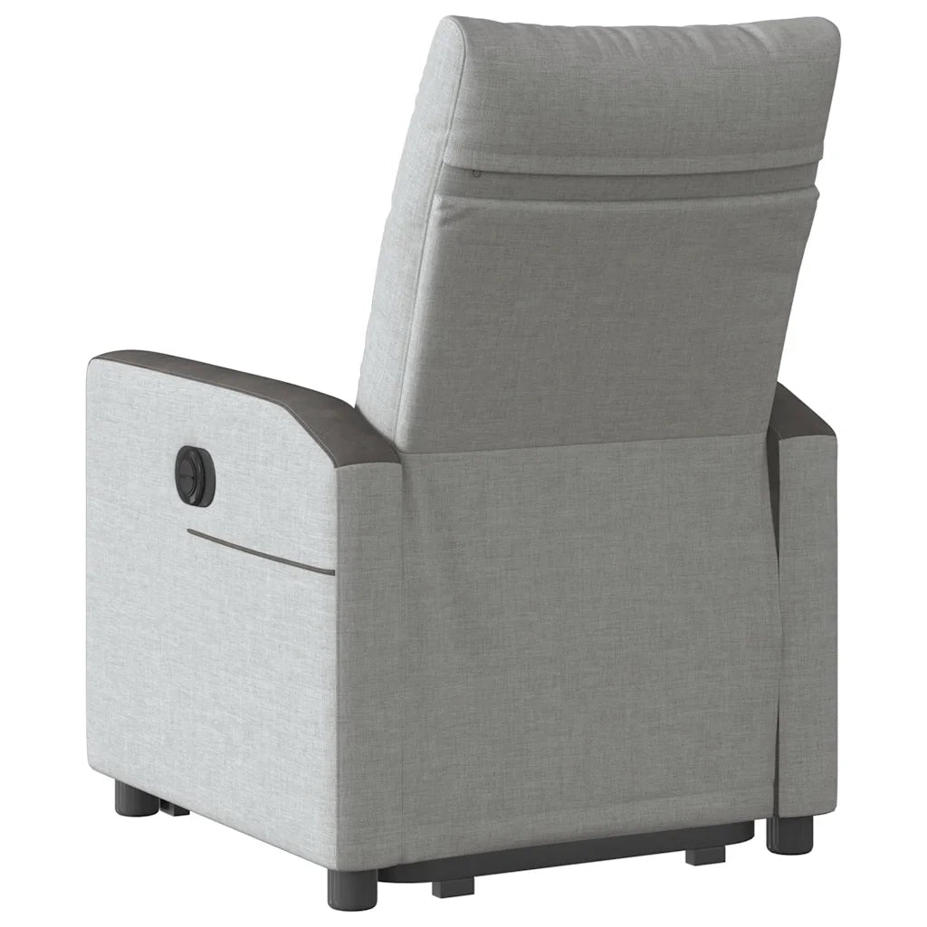 Poltrona Alzapersona Reclinabile Grigio Nuvola in Tessuto 3324051