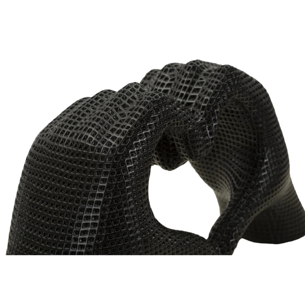 Scultura Mani, Nero, Poliresina, 13,5x25x7,5 cm