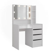 Vicco Tavolo da toeletta Bianco/bianco lucido 89.8 cm 4 parti