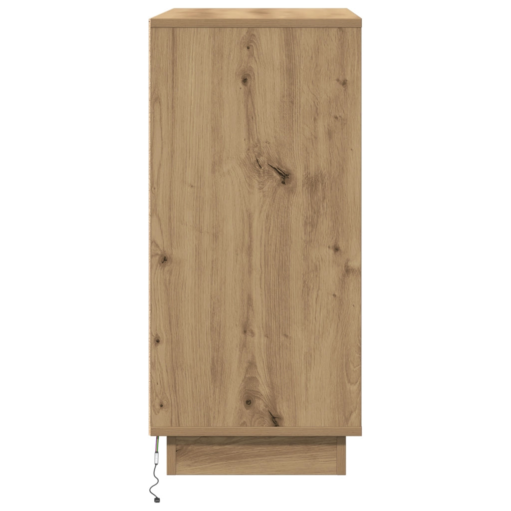 Mobile con LED Rovere Artigianale 71x34,5x75 cm in Legno Ingegnerizzato