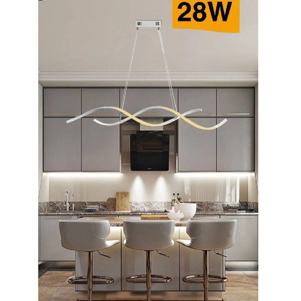 Trade Shop - Lampadario Soffitto Led Onde Intrecciate Moderno 28w Luce 3000k 6500k 4000k B56b -