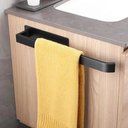 Supporto Asciugamano Nero Liscio, Supporto Asciugamano Autoadesivo in RVS, Supporto Asciugamano senza Foratura per uso autoadesivo in bagno e cucina, 38cm