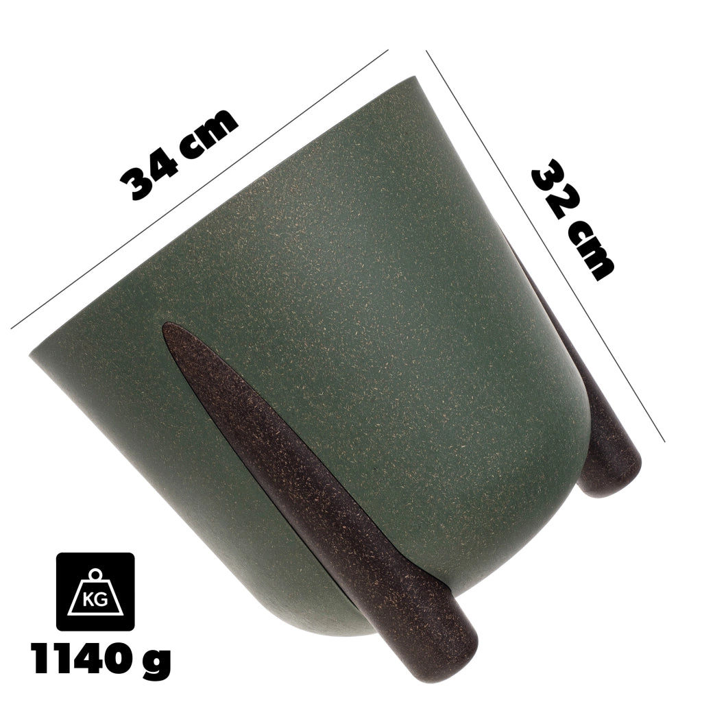Vaso da fiori KADAX, coprivaso, con gambe, con inserto, moderno, verde, 34 cm