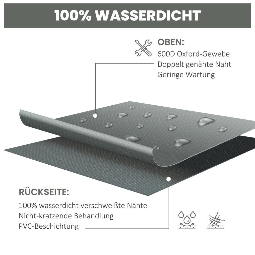 Copertura per Mobili da Giardino Invernale Impermeabile ¨C zephmum ¨C Oxford 275x205x90 cm Grigio Scuro