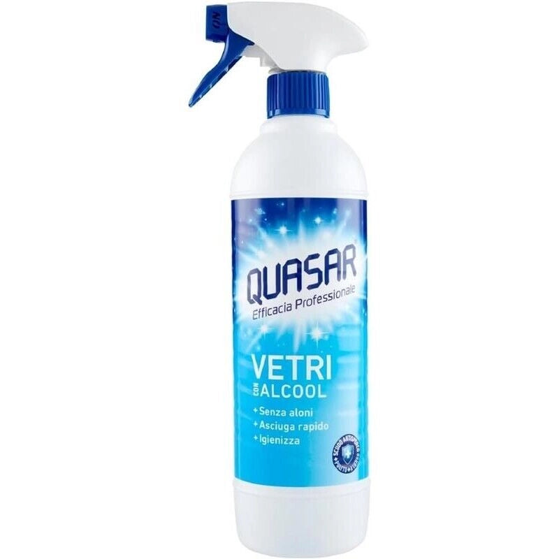 QUASAR SPRAY VETRI CON ALCOOL 580 ML SENZA ALONI IGIENIZZANTE