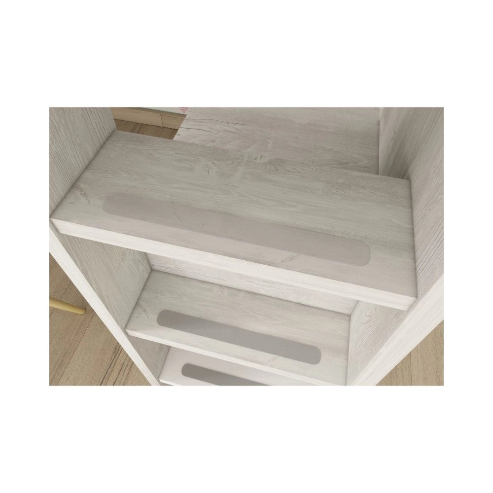 Letto a castello bianco consumato fucsia con armadio e cassetti 1298