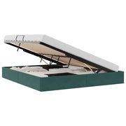 Letto matrimoniale | Letto per adulti | Letto ottomano Verde Scuro 160 x 200 cm Velluto