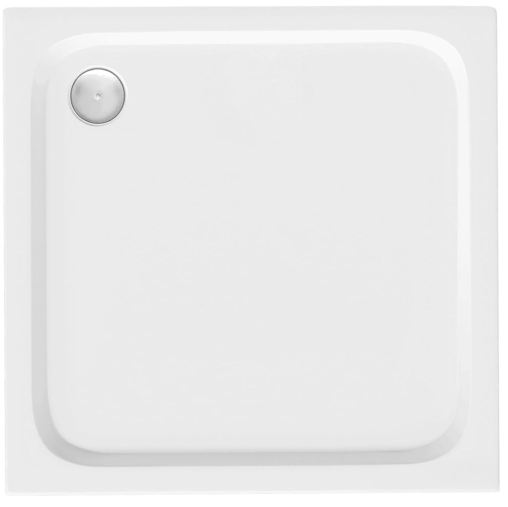 Piatto Doccia Acrilico Rea Belmond White 80x80 Copertura cromo