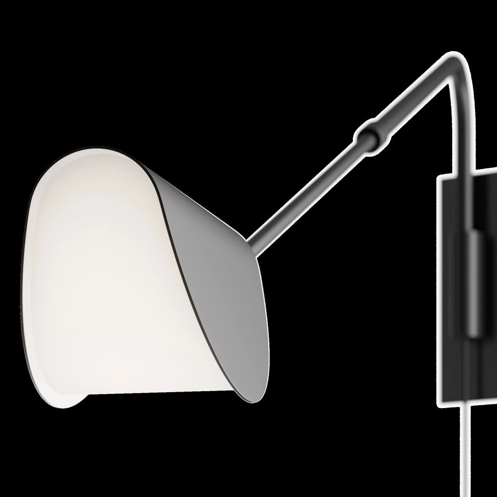 Applique Da Parete Moderno Mollis Metallo Nero 1 Luce G9 7W