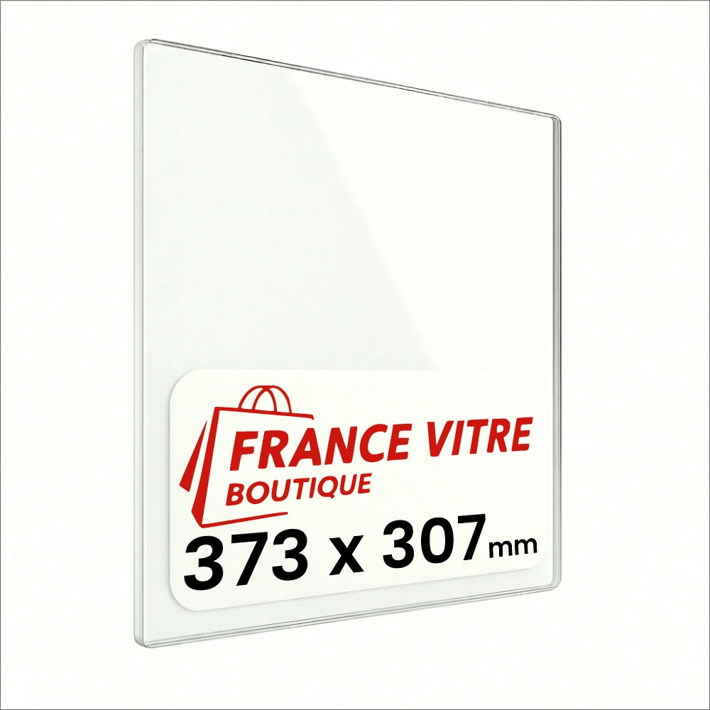 373 x 307 x 4 mm - Vetro per stufa a legna - vetro camino di ricambio - vetro per caminetto resistente al fuoco - France Vitre