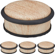 Stoppatore per porte interne - sostituto di maniglia - finitura in legno - fissatore di porta - gomma - H 5 cm