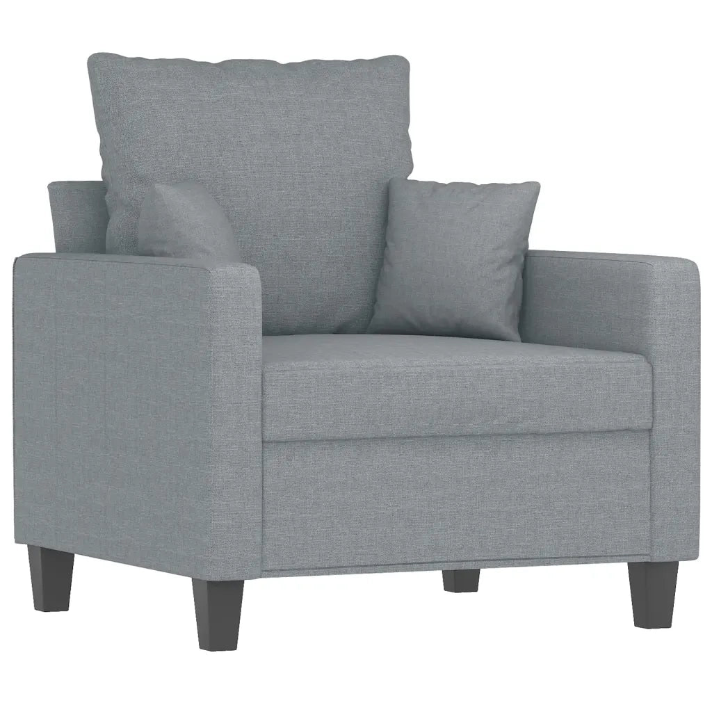 Set Divani 4 pz con Cuscini Grigio Chiaro in Tessuto 3201640