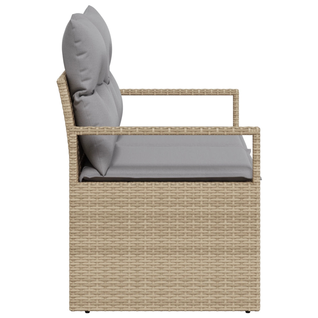 Divano da giardino 2 posti  con cuscini Beige in polirattan