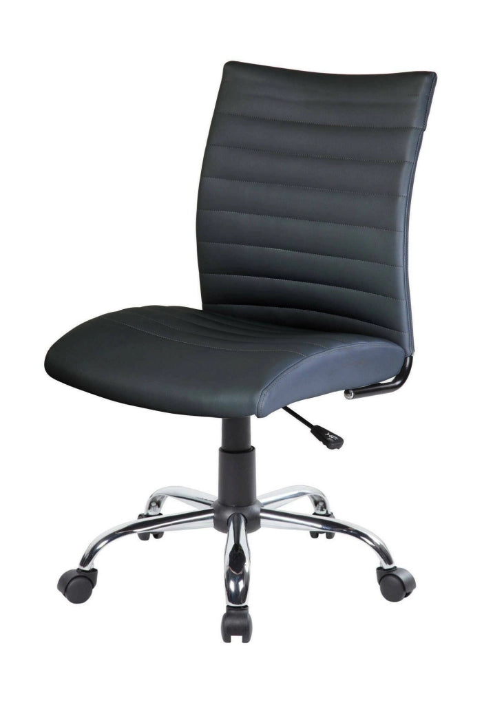 Sedia da ufficio Lia, Poltrona operativa, Seduta ergonomica da ufficio, 54x48h90/100 cm, Nero