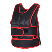 EasyComfort Giubbotto Zavorrato 20kg Unisex 38 Pesi Singoli, Imbottitura, Chiusure, Nero e Rosso