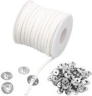 1600 cm candelaio a cotone, 75 fili, candelaio per candele spesse con 100 base metallica