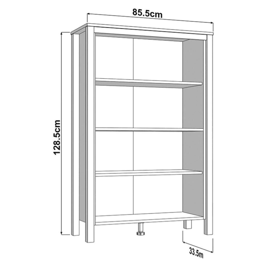 Mobile Espositore Fonz, Vetrina 3 Ripiani, 86x34x131h cm Bianco