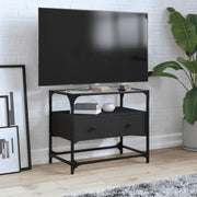 vidaXL Mobile TV con Piano in Vetro Nero 60x35x51 cm Legno Multistrato