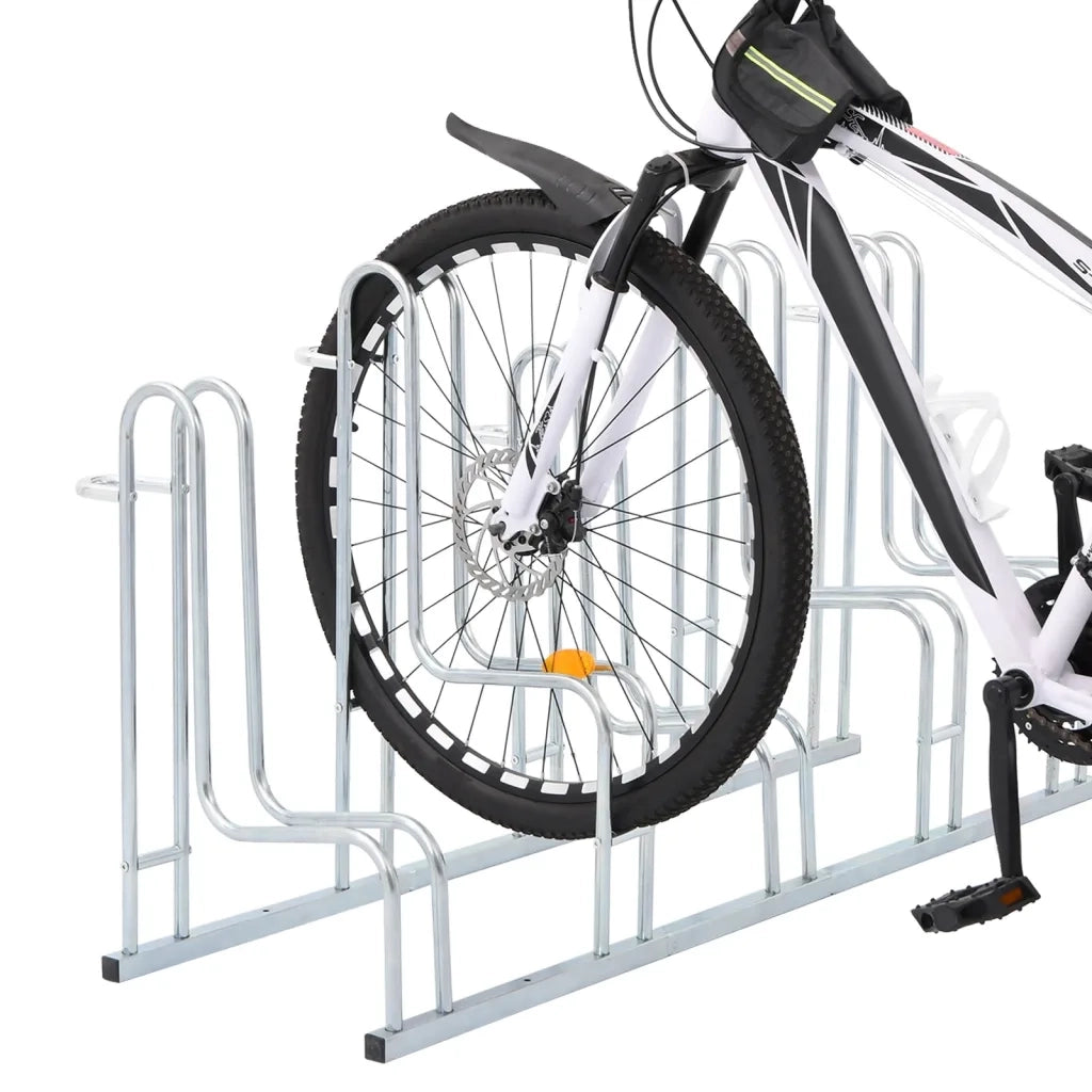 Supporto per 5 Bici da Pavimento Autoportante Acciaio Zincato 4005571