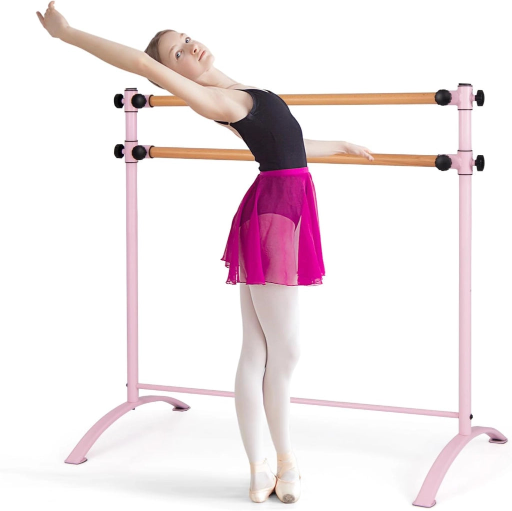 COSTWAY Sbarra Danza Classica Portatile per Bambini ed Adulti, Barra per Balletto Regolabile in Altezza per Stretching, Danza Classica e Allenamento, Ideale per Palestra e Casa